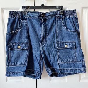 Roundtree & Yorke Blue Jean Cargo Shorts | Men's 42